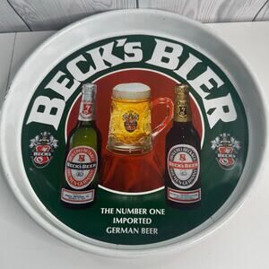 Vintage Becks Beer Tray "The Number One Imported Beer” 12”